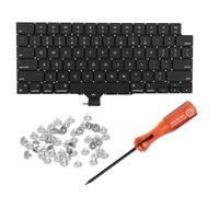HAWSON Teclado de repuesto para MacBook Pro Retina de 14 pulgadas M1 M2 M3 A2442 A2485 A2779 A2780 A2918 A2991 A2992 Diseño de EE. UU. con tornillos de teclado y destornillador 2021-2024 año