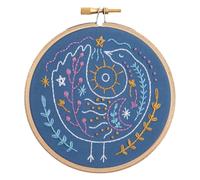 Hawthorn Handmade Mini kit de bordado de pájaro celestial - Kit de bordado para principiantes, con tela de bordado, hilo de algodón, aro de bordado, aguja de bordado e instrucciones (idioma español no