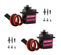HAXIHA 2 Piezas Mini Motor Servos Maqueta 9G Servomotor de Metal Ruedas dentadas Kit de Microservomotor para RC Robot Helicóptero Barco Avión Coche Modelo de Vehículo Control