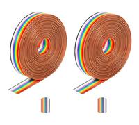 HAXIHA 2 Piezas Ribbon Cable de Cinta IDC 10 Pines,1.27mm Rainbow Color Flat Cable,para conectores de 2,54 mm(10 meters)