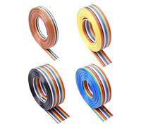 HAXIHA 4 Piezas Ribbon Cable de Cinta 10/14/16/20 IDC Pines,1.27mm Rainbow Color Flat Cable,para conectores de 2,54 mm (12 meters)