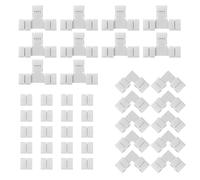HAXIHA 40pcs 4pin Kit de Conector de Tira de Luz LED RGB 8mm Conector sin Huecos tira de 4 pines,L-Forma Conectores Esquinas,Conectores en Forma de T,para 8mm 5050 RGB LED Strip