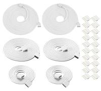 HAXIHA 6pcs Cable Alargador Tira LED,RGB LED Strip Extension Cable,4 Pines Cable Extensión Cinta,Conectores adecuados para tiras LED RGB Blanco 1m/2m/3m