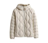 HAXNOHEY Chaquetas Acolchadas para Mujer Chaqueta Corta Ligera de Plumas con Capucha Prendas de Abrigo Finas para el Invierno Chaqueta de Plumas Impermeable para Mujer Senderismo Viaje Deporte