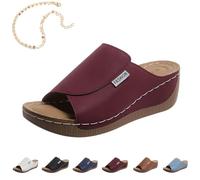 HAXQL Sandalias Vivastep de Viva Step, sandalias ergonómicas y antideslizantes para aliviar el dolor, sandalias ortopédicas de punta abierta para mujer, Red, 40.5 EU