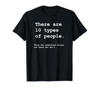 Hay 10 Tipos de Personas Binary Joke Camiseta gráfica económica, Hombre, Negro, M