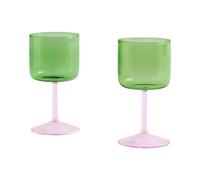 HAY 2 Copas de vino Tint 25 cl Verde-rosa