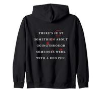 Hay Algo sobre editar Red Pen Divertido Escritura Humor Sudadera con Capucha