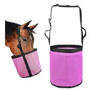 Hay Bag Horses, Portable Outside Hay Feed Container, Adjustable Strap Goat Feeding Bucket, Hanging Feed Bag for Long Distance Riding Weekend Camping Barn Grasslands Trips, 9.46x9.65 Inches