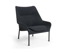 HAY Butaca Lounge O2 Lounge Chair Soft black-acero lacado negro