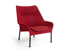 HAY Butaca Lounge O2 Lounge Chair Soft red-acero lacado negro