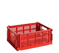 Hay Colour Crate 541462 - Caja de transporte (tamaño M, polipropileno reciclado, 34,5 x 26,5 x 14 cm), color rojo