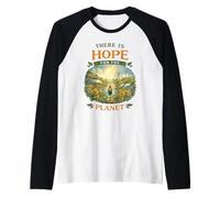 Hay Esperanza para el Planeta Solarpunk Día de la Tierra Vida Verde Camiseta Manga Raglan