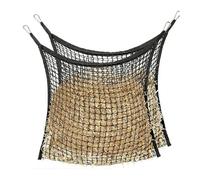 Hay Feeder for Horses, 3x2.7ft Pouch with Straps & Slow Feed Hay Bag, Durable Livestock Feeder, Stable and Farm Accessories for Goats Sheep Trail Rides Transport Livestock