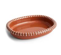 HAY Fuente de servir Barro ovalada Natural with stripes. large 27x36 cm