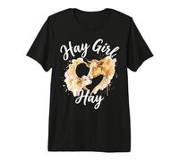 Hay Girl Hay Cow Calf Farm Life Country Woman Camiseta Premium