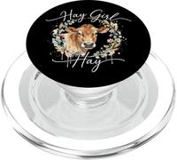 Hay Girl Hay Cow Lover Watercolor Floral Wreath PopSockets PopGrip para MagSafe
