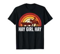 Hay Girl Hay Cowgirl Horse Herding Cows Retro Camiseta