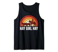 Hay Girl Hay Cowgirl Horse Herding Cows Retro Camiseta sin Mangas