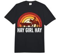 Hay Girl Hay Cowgirl Horse Herding Cows Retro Comfort Colors Adult Heavyweight T-Shirt