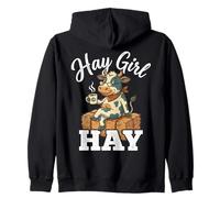 Hay Girl Hay Funny Cow Farm Life Country Woman Sudadera con Capucha