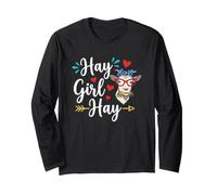 Hay Girl Hay Funny Goat Lover para niñas Manga Larga