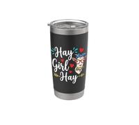 Hay Girl Hay Funny Goat Lover para niñas Vaso térmico de acero inoxidable de doble pared