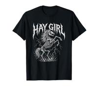 Hay Girl Heavy Metal Estilo Caballo Country Girl Rock Tour Camiseta
