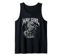 Hay Girl Heavy Metal Estilo Caballo Country Girl Rock Tour Camiseta sin Mangas