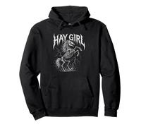 Hay Girl Heavy Metal Estilo Caballo Country Girl Rock Tour Sudadera con Capucha