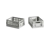 HAY HAY Colour Crate Mini 2-pack 13x17 cm Light grey