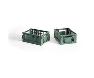HAY HAY Colour Crate Mini 2-pack 13x17 cm Sage green