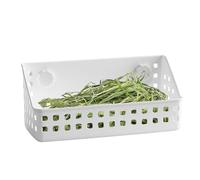 Hay Holder, Food Dispenser, Grass Rack Feeder, Untidiness Easy-Fill Design, Pressure PP Build, Small Animal Cage Feeding Indoor Use, 7.87x5.51x4.72 Inches White 1pc
