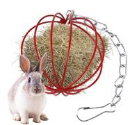 Hay Holder, Hanging Metal Feeding Ball, Chewable Grass Cage Feeder, 6x6cm, for Hamsters Chinchillas Small Pet Cage Organization Promote Natural Chewing Behavior Easy Cleaning