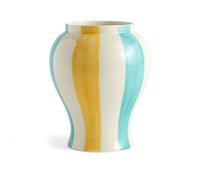 HAY Jarrón Sobremesa stripe L 25 cm Green-yellow