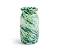 HAY Jarrón Splash Roll Neck S 20.5 cm Green swirl