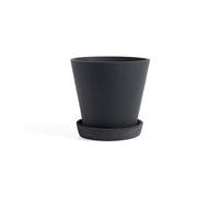 HAY Maceta HAY Flowerpot with saucer L Ø17.5 cm negro