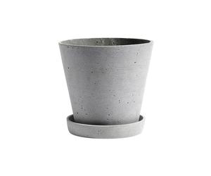 HAY Maceta HAY Flowerpot with saucer XXL Ø26.5 cm gris