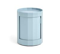 HAY Mesa auxiliar Facet Cabinet low pies/ruedas 49 cm Misty blue