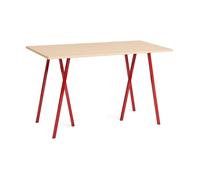 HAY Mesa de comedor Loop Stand 77.5x160 cm Maroon red-clear lacq. oak