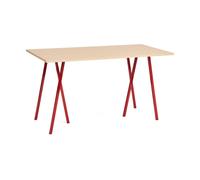 HAY Mesa de comedor Loop Stand 87.5x180 cm Maroon red-clear lacq. oak