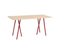 HAY Mesa de comedor Loop Stand 92.5x200 cm Maroon red-clear lacq. oak