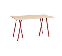 HAY Mesa de comedor Loop Stand incl. support 87.5x180 cm Maroon red-clear lacq. oak