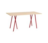 HAY Mesa de comedor Loop Stand incl. support 92.5x200 cm Maroon red-clear lacq. oak