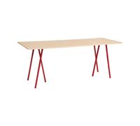 HAY Mesa de comedor Loop Stand incl. support 92.5x250 cm Maroon red-clear lacq. oak
