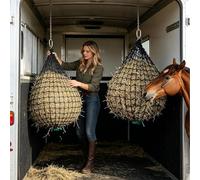 Hay Nets - Slow Feed Hay Net, Durable Goat Feeder with Hook Hanging System, Anti-Waste Livestock Feeding Net, Breathable and Tear-Resistant Forage Bag for Horses, Sheep, Cattle