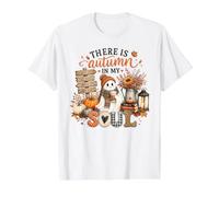 Hay otoño en mi Alma Linda Calabaza Fantasma Camiseta gráfica económica, Hombre, Blanco, S