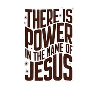 Hay poder en el nombre de Jesús Decoración de vinilo para pared 57.6x84.2cm Cultura del tatuaje Café