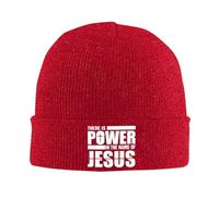 Hay Poder En El Nombre De Jesús Mujer Hombre Watch Cap Clásico Gorros con Vuelta Transpirable Skull Cap para Clima Frío Esquí Pasear Al Perro