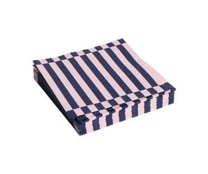 HAY Servilleta Pattern Lunch Stripe 33x33 cm. set de 20 Light pink-dark blue pillar